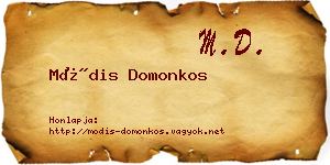 Módis Domonkos névjegykártya